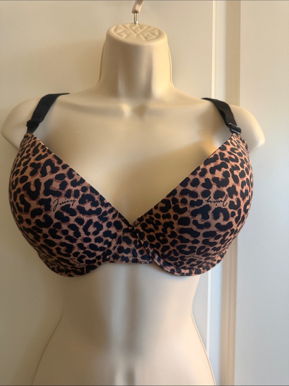Juicy Couture Leopard Print Push-Up Bra in Brown and Black